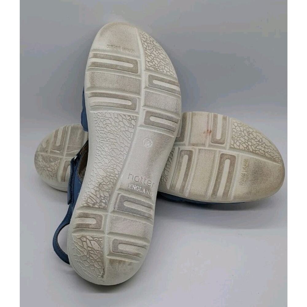 Hotter England Strappy Leather Maisie STD Slingback Sandals Womens 11 Blue Retro - Picture 9 of 9